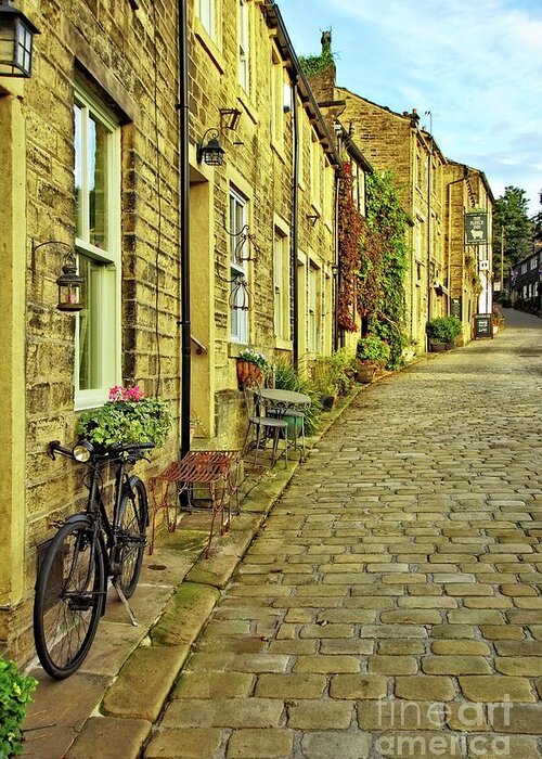 Howarth Greeting Card featuring the photograph Howarth, West Yorkshire. by David Birchall