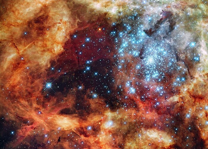 Nasa Greeting Card featuring the photograph Hubble's view of a grand star-forming region by Nasa