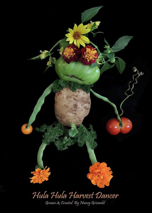 Vegetables Greeting Card featuring the photograph Hula Hula Harvest Frog Vegetable Art by Nancy Griswold