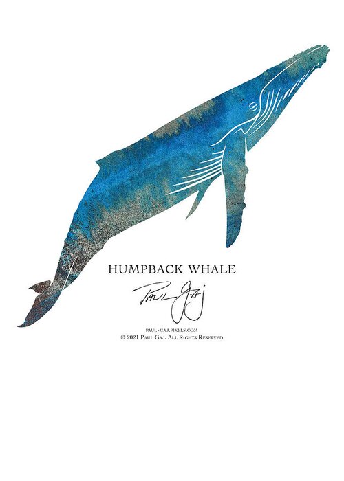  Greeting Card featuring the mixed media Humback Whale by Paul Gaj