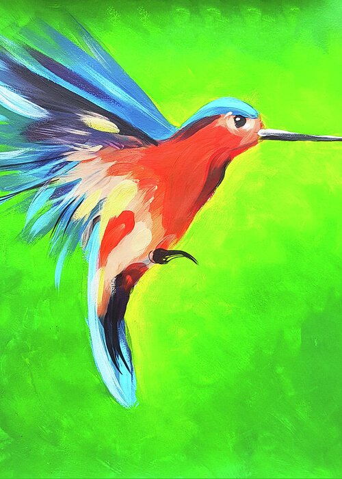 Hummingbird Greeting Card featuring the painting Hummingbird XXIV by Nicole Tang