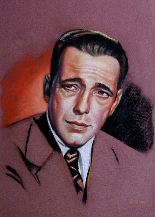 Humphrey Bogart Greeting Card featuring the painting Humphrey Bogart by David Arrigoni