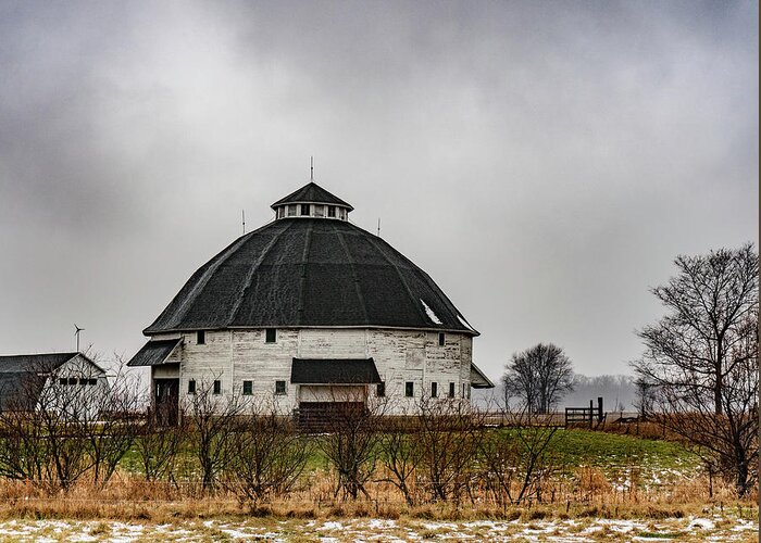 Landscape Greeting Card featuring the photograph Hursey Round Barn by Scott Smith