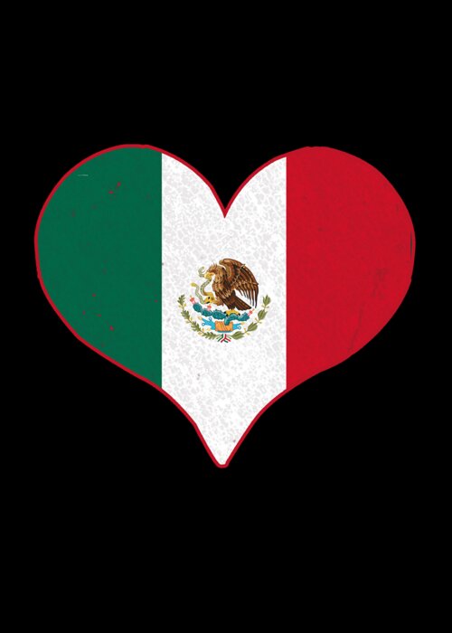 Funny Greeting Card featuring the digital art I Heart Mexico Flag by Flippin Sweet Gear