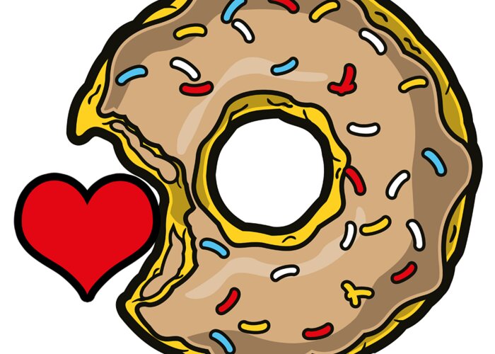 Love Greeting Card featuring the digital art I love Donuts by Long Shot