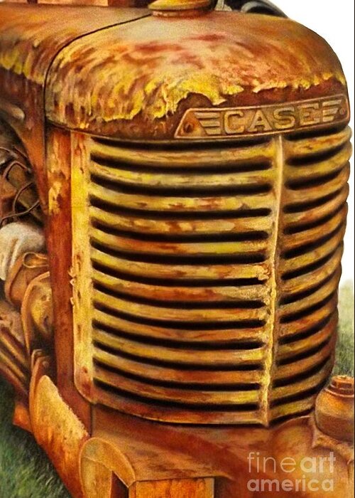 Tractor Greeting Card featuring the drawing I Rust My Case by David Neace CPX