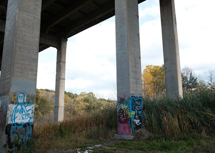 Urban Greeting Card featuring the photograph I spent autumn under bridges X by Kreddible Trout