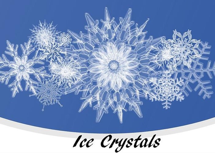 Ice Greeting Card featuring the mixed media Ice Crystals Blue by Nancy Ayanna Wyatt