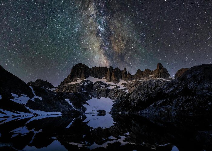 Landscape Greeting Card featuring the photograph Iceberg Lake Night Sky by Romeo Victor