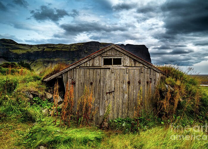 Iceland Farm Shed Greeting Card featuring the photograph Old Iceland Farm Shed by M G Whittingham