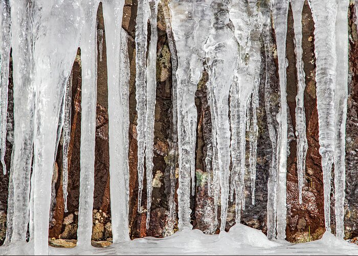 Maine Greeting Card featuring the photograph Icicle Art by Stefan Mazzola
