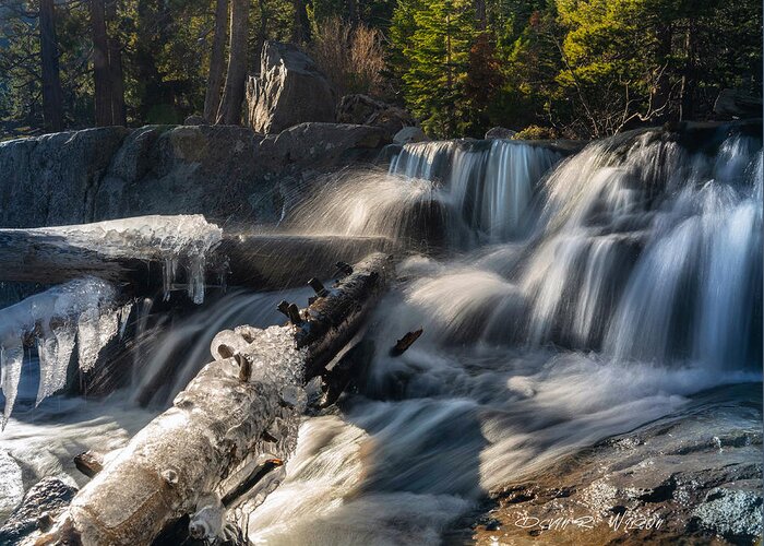 Waterfall Greeting Card featuring the photograph Icy falls by Devin Wilson