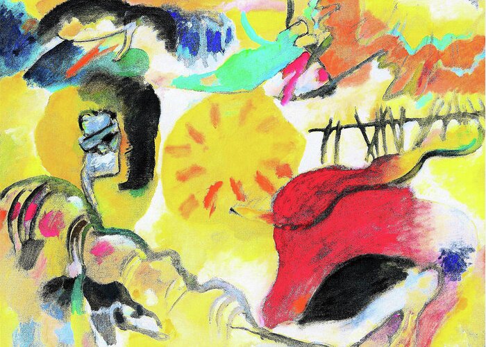 Improvisation 27 Greeting Card featuring the painting Improvisation 27, Garden of Love II - Digital Remastered Edition by Wassily Kandinsky