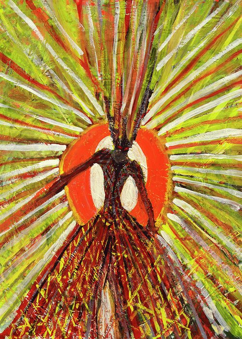 In The Sun Greeting Card featuring the painting In the Light of the Sun by Tessa Evette