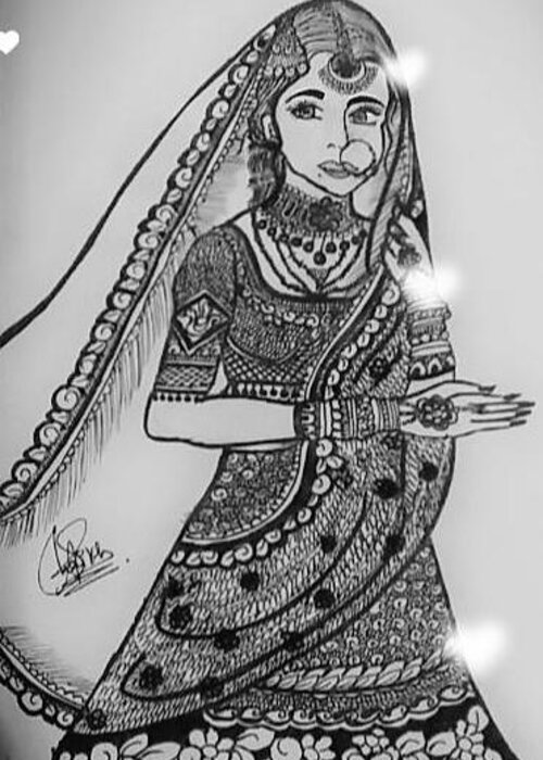 Indian wedding symbol groom and bride clip art line art drawing. wall mural  • murals wedding, vector, traditional | myloview.com