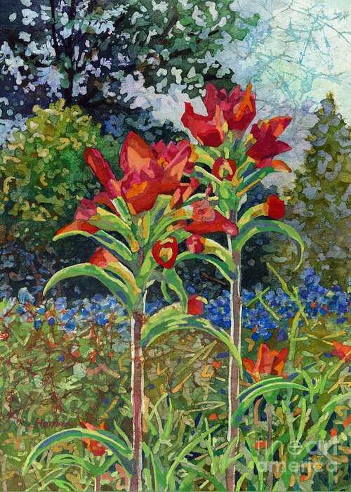 Wild Flower Greeting Card featuring the painting Indian Spring by Hailey E Herrera