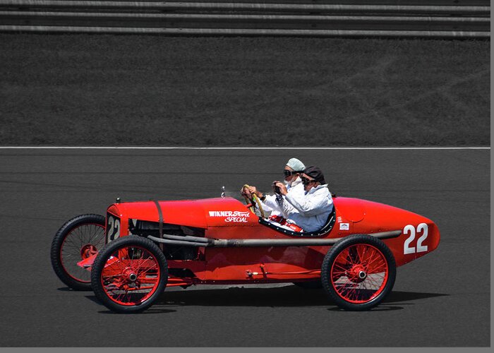  Greeting Card featuring the photograph Indy Vintage Racing by Josh Williams