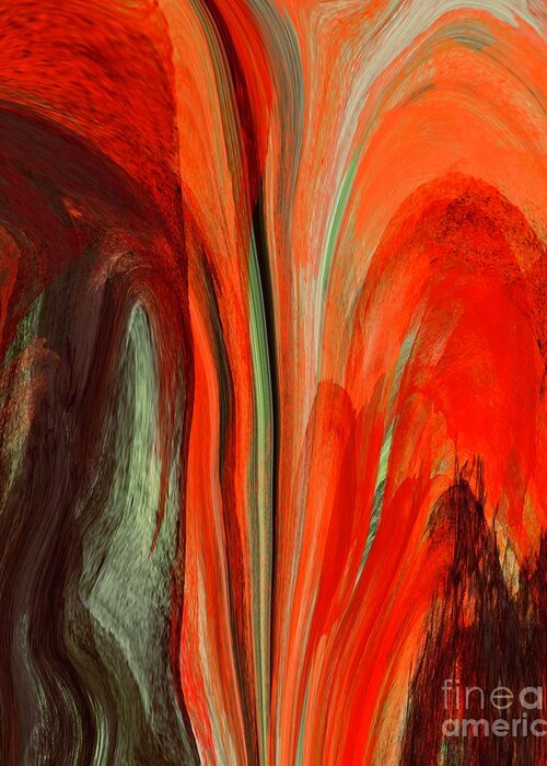 Vibrant Colourful Artwork Greeting Card featuring the digital art Inferno by Elaine Hayward