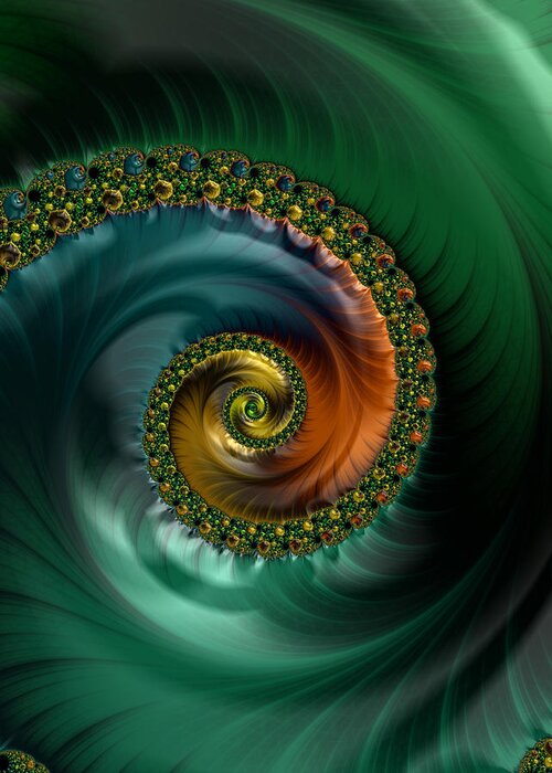 Fractal Greeting Card featuring the digital art Infinity #3 by Mary Ann Benoit