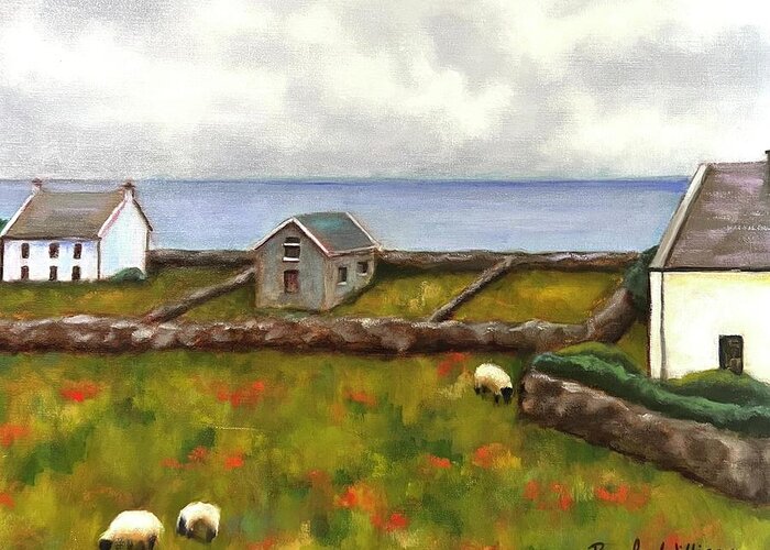 Ireland Greeting Card featuring the painting Inishmore Island by Brenda Williams