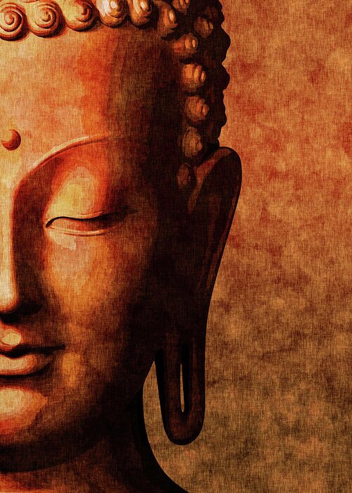 Buddha Greeting Card featuring the mixed media Inner Peace 02 - Buddha by Studio Grafiikka