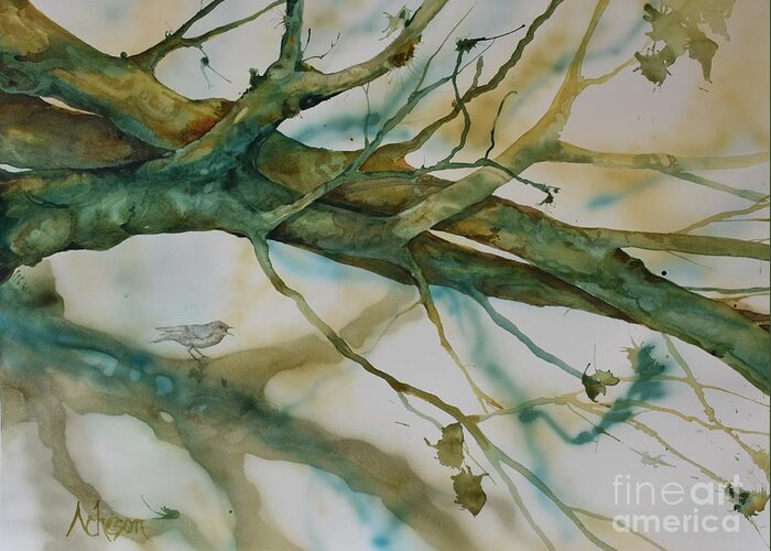 Branches Greeting Card featuring the painting Interlaced by Donna Acheson-Juillet
