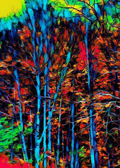 Forest Greeting Card featuring the painting Into the Forest by Ally White