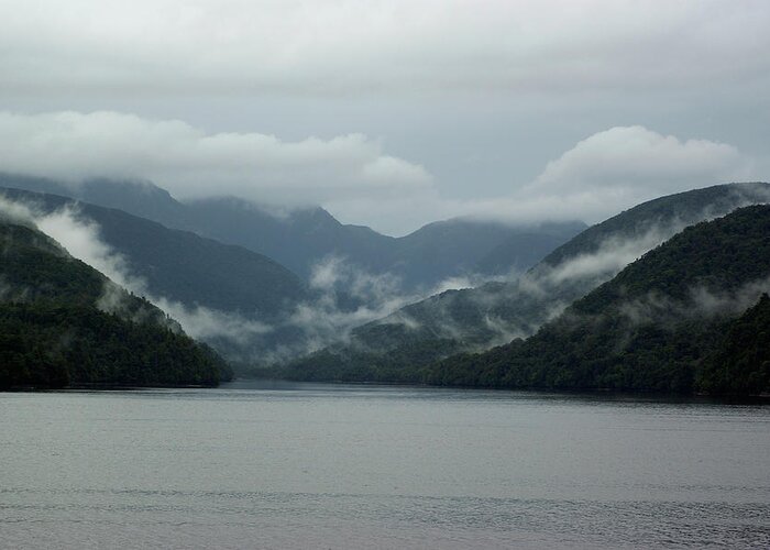 Fiordland Greeting Card featuring the photograph Into the Mist - Fiordland, New Zealand by Kenneth Lane Smith