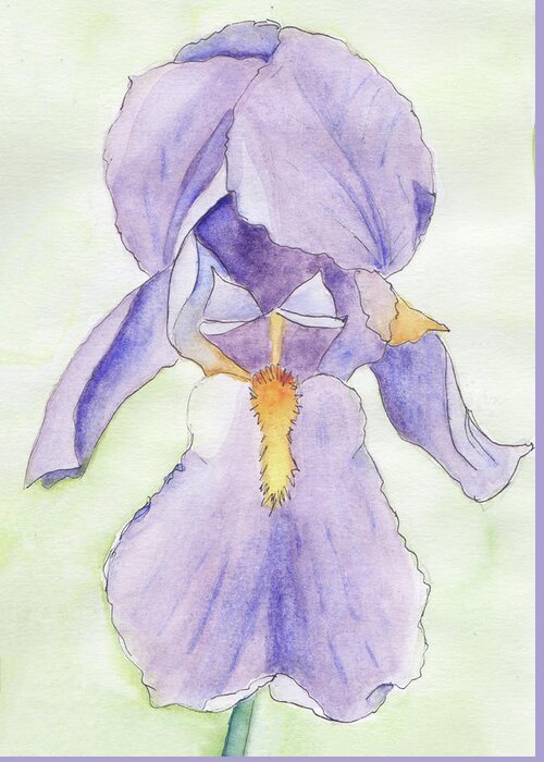 Iris Greeting Card featuring the painting Iris Magic by Anne Katzeff