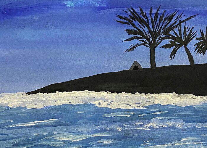 Island Greeting Card featuring the painting Island Sea by Lisa Neuman