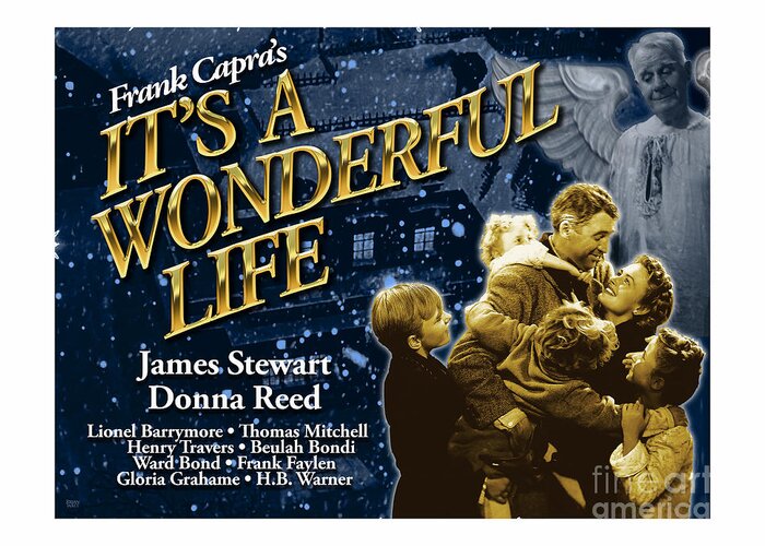 James Stewart Greeting Card featuring the digital art It's A Wonderful Life New Poster by Brian Watt