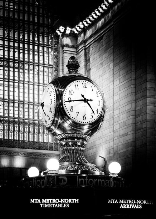 New York City Greeting Card featuring the photograph It's Noir o'Clock by Tom Gehrke