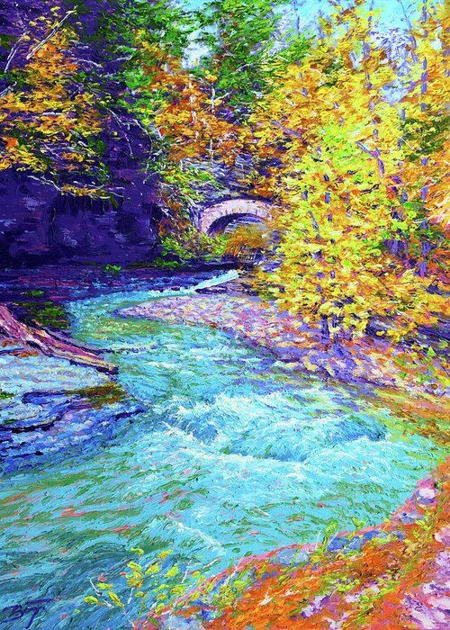 Impressionism Greeting Card featuring the painting Its Water Under the Bridge by Darien Bogart