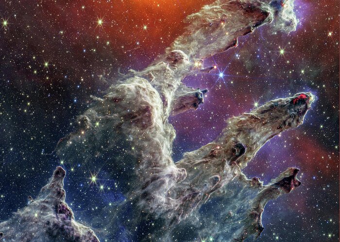 M16 Greeting Card featuring the photograph James Webb Pillars of Creation by Sebastian Musial