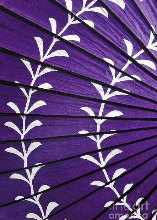 Japan Greeting Card featuring the photograph Japanese folk art - Purple Parasol by Sharon Hudson