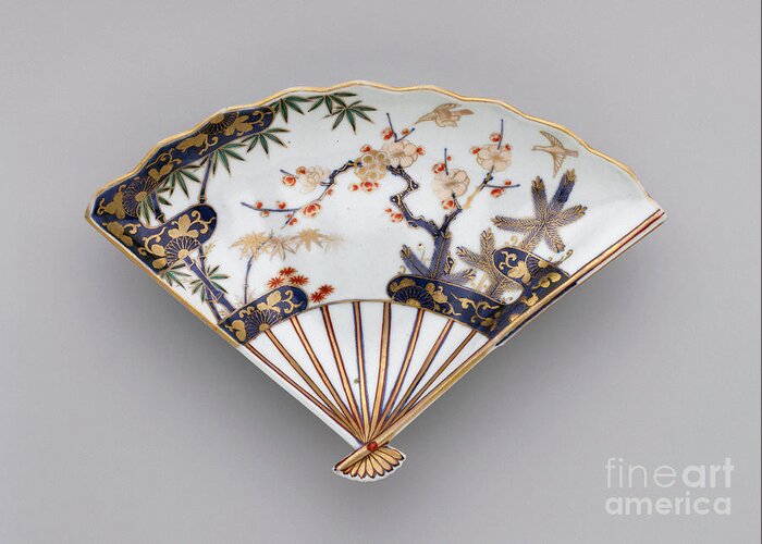 18th Century Greeting Card featuring the ceramic art Japanese Porcelain Dish by Granger
