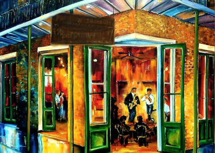 New Orleans Greeting Card featuring the painting Jazz at the Maison Bourbon by Diane Millsap