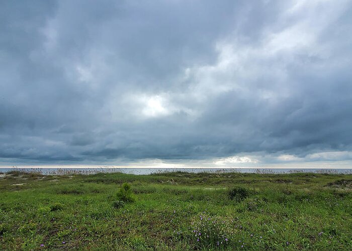 Jekyll Island Greeting Card featuring the photograph Jekyll Island White Line Morning by Ed Williams