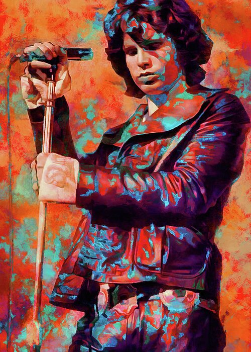 Jim Morrison Greeting Card featuring the mixed media Jim Morrison Tribute Art Soul Kitchen by The Rocker Chic