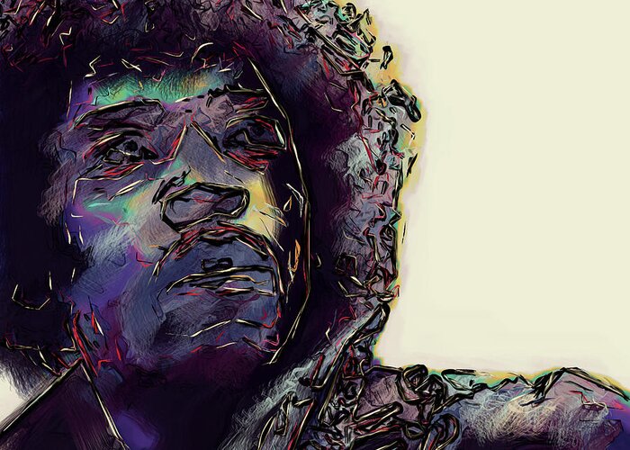 Jimi Hendrix Greeting Card featuring the digital art Jimi Hendrix by David Lane