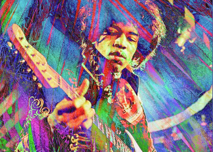 Jimi Hendrix Greeting Card featuring the digital art Jimi Hendrix by Rob Hemphill