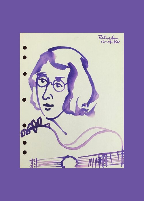 Ricardosart37 Greeting Card featuring the painting John Lennon 12-14-80 by Ricardo Penalver deceased