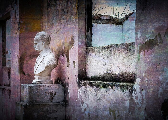© 2015 Lou Novick All Rights Reversed Greeting Card featuring the photograph Jose Marti statue Cuba by Lou Novick
