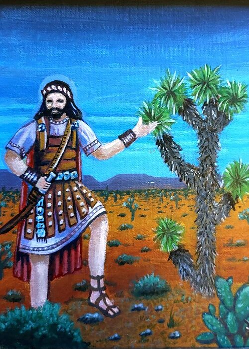  Greeting Card featuring the painting Joshua, and the Joshua Tree by James RODERICK