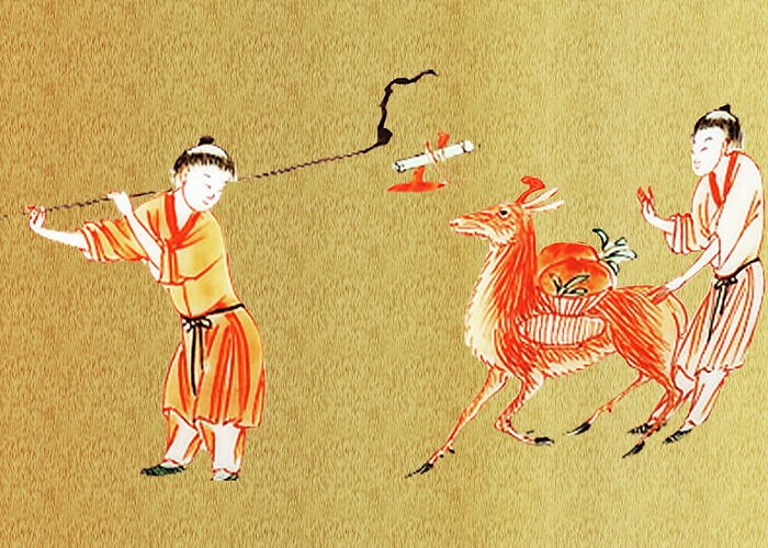 Chinese Art Greeting Card featuring the digital art Journey by Asok Mukhopadhyay