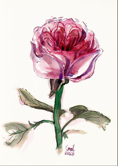 Flower Greeting Card featuring the painting Juliet Rose by George Cret