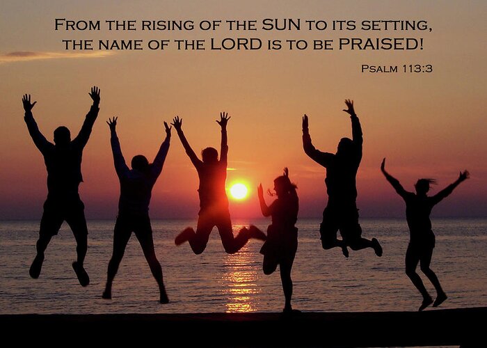 Psalm 113 Greeting Card featuring the photograph Jumping for Joy - Psalm 113 by David T Wilkinson