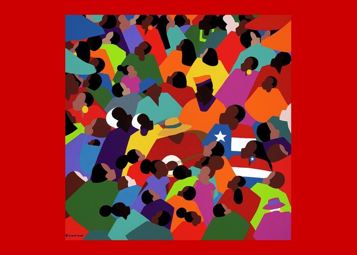 Black Lives Matter Greeting Card featuring the painting Juneteenth by Synthia SAINT JAMES