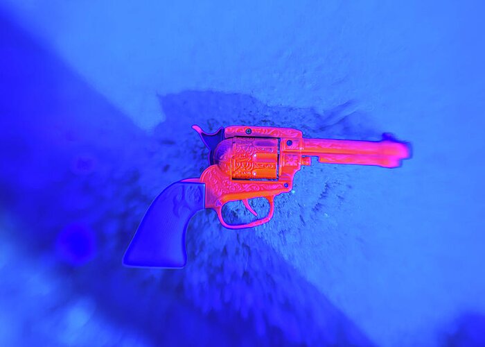 #artprints #artforsale #abstractart #artwork #contemporaryart #gun Greeting Card featuring the photograph Just a Gun by Ken Sexton