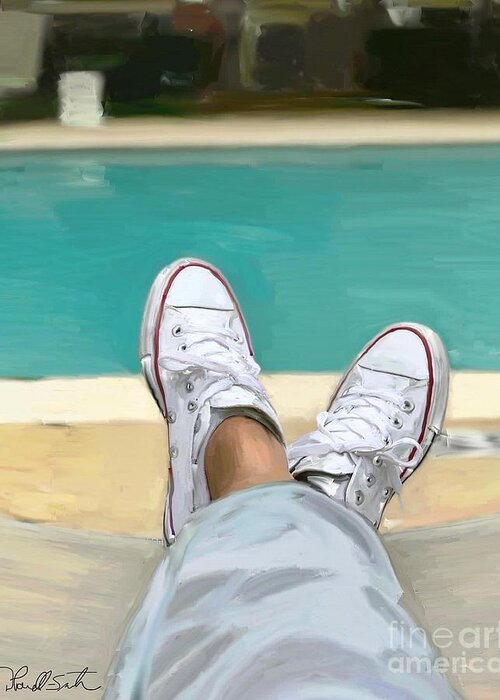 Chuck Taylors Greeting Card featuring the digital art Just me and my Chucks by D Powell-Smith